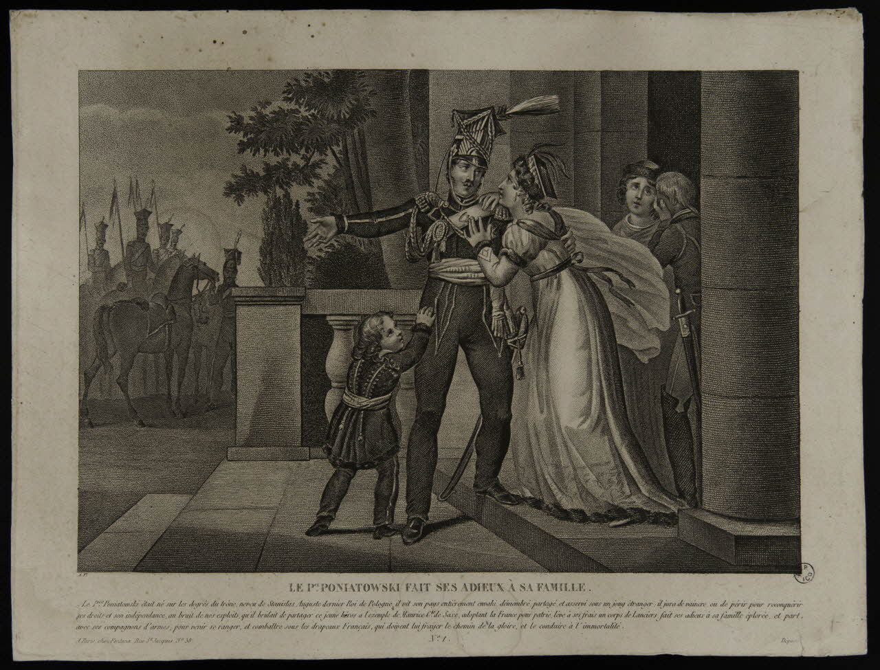estampe LE Pce. PONIATOWSKI FAIT SES ADIEUX A SA FAMILLE. 1955.57.141 Photo