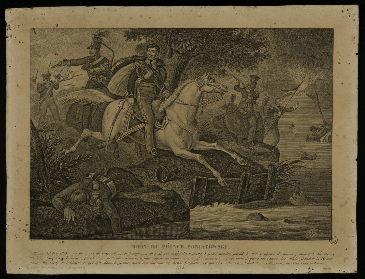 estampe MORT DU PRINCE PONIATOWSKI. 1955.57.142 Photo