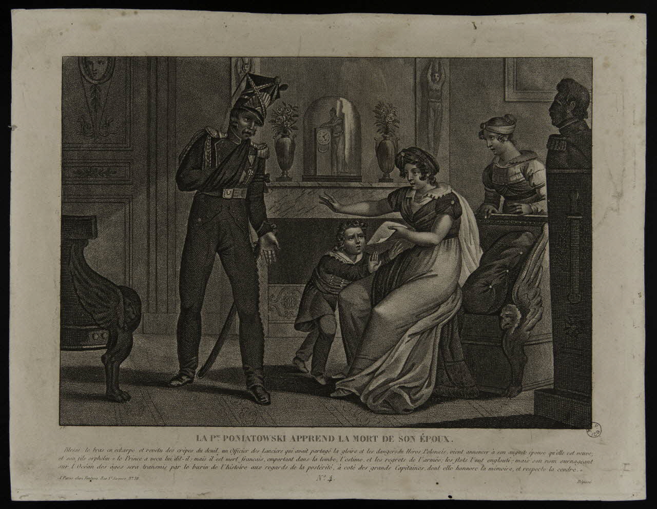 estampe LA Pse. PONIATOWSKI APPREND LA MORT DE SON EPOUX. 1955.57.143 Photo