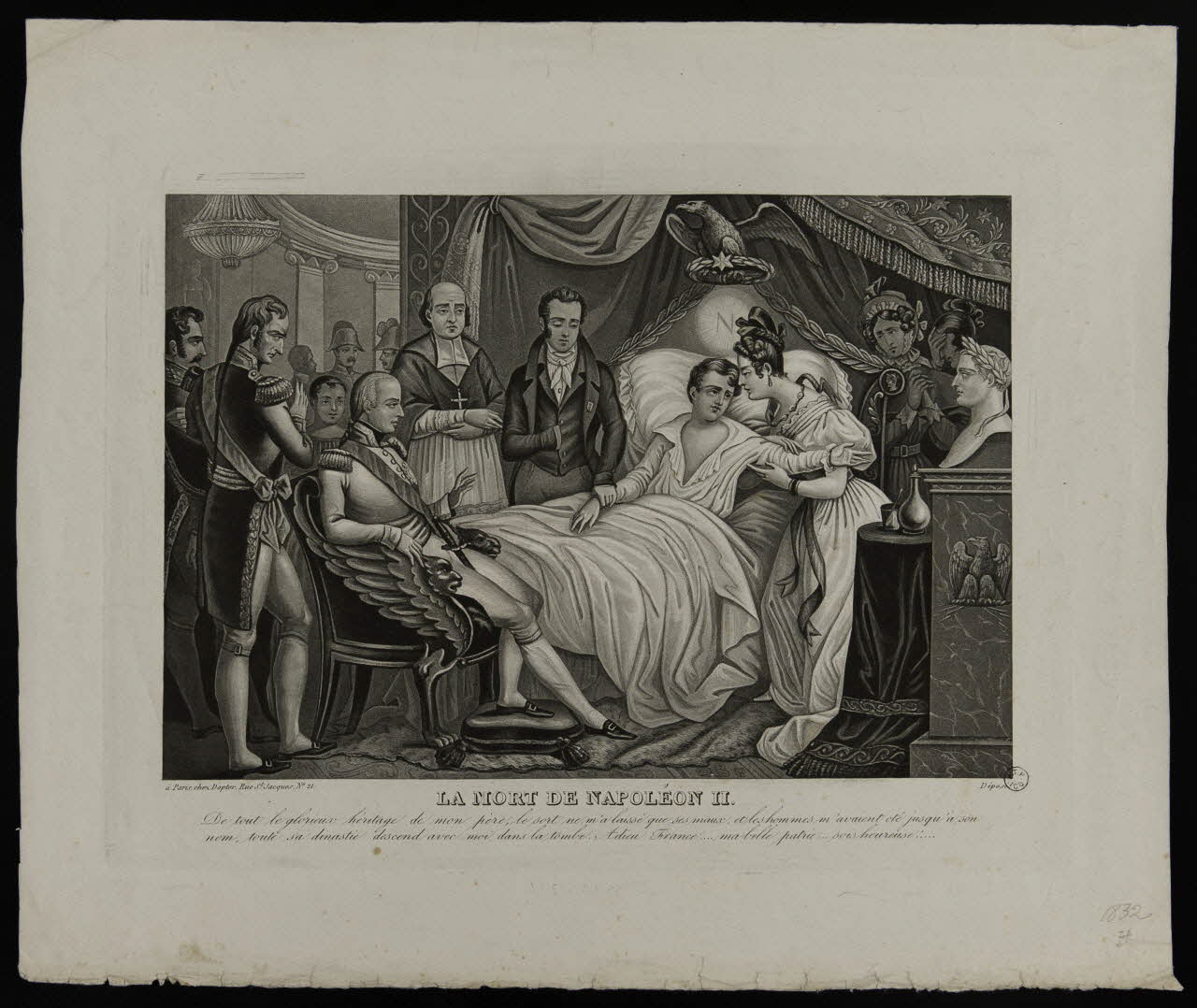 estampe LA MORT DE NAPOLEON II. 1955.57.160 Photo