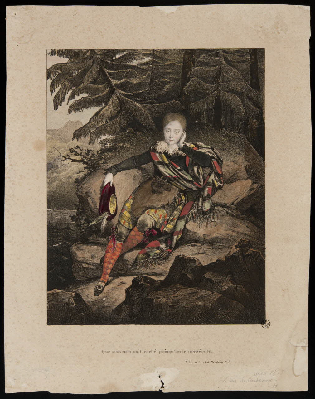 estampe Que mon nom soit caché, puisqu'on le persécute.  (Tancrède, Acte III, Scène Ire) 1955.57.163 Photo