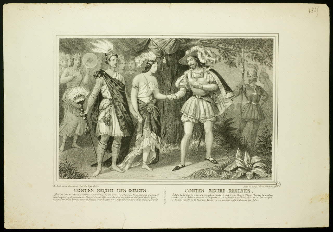 Laujol ; François Bulla estampe CORTES RECOIT DES OTAGES. CORTES RECIBE REHENES. Paris 1845 1955.57.165 Photo