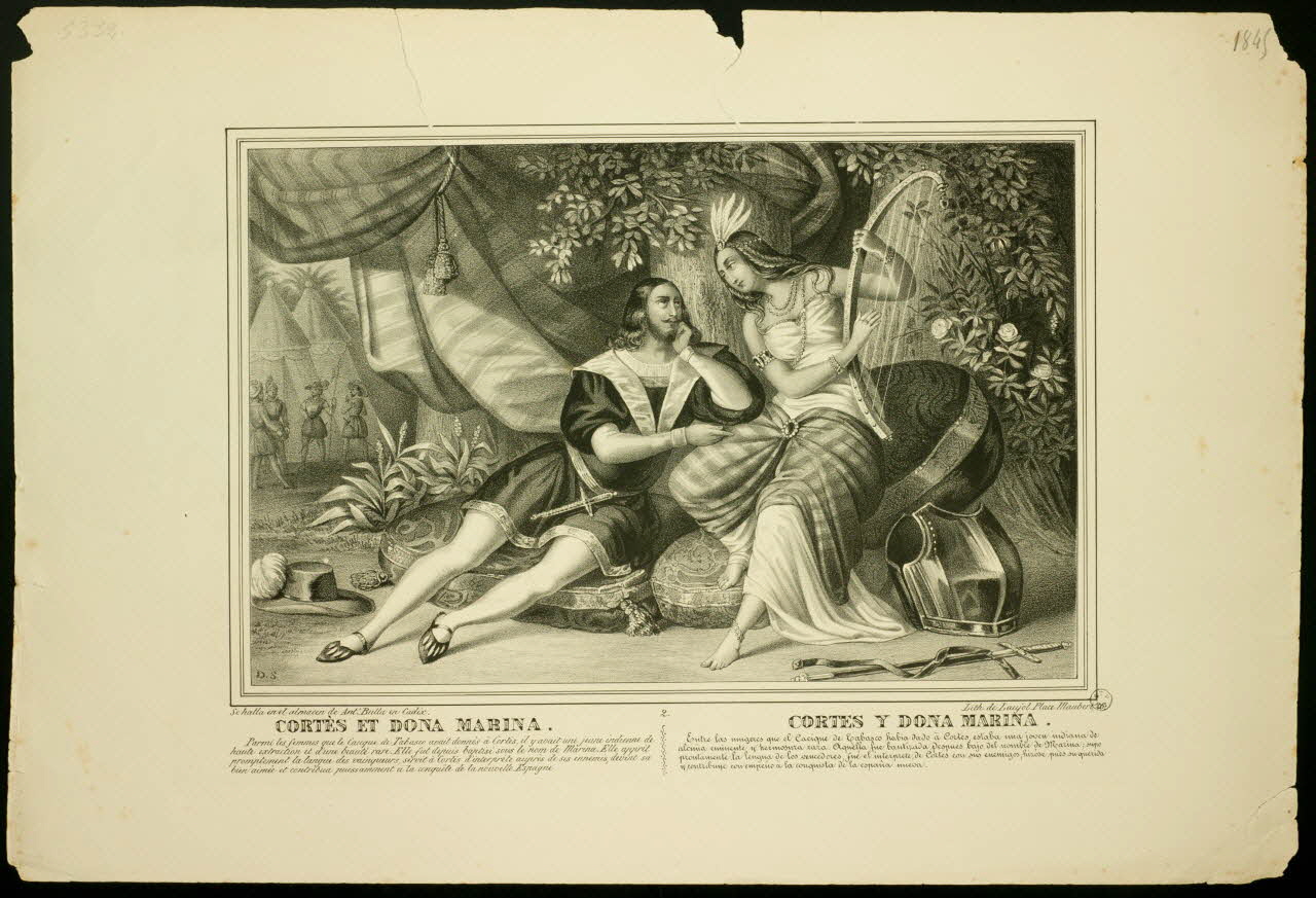 Laujol ; François Bulla estampe CORTES ET DONA MARINA. CORTES Y DONA MARINA. Paris 1845 1955.57.166 Photo