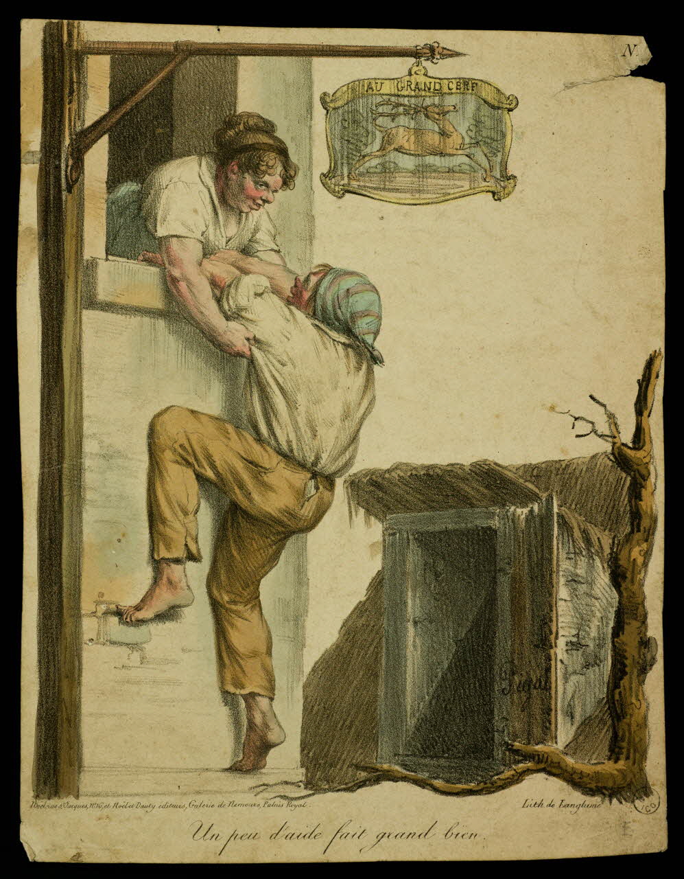 estampe Un peu d'aide fait grand bien. 1955.57.185 Photo