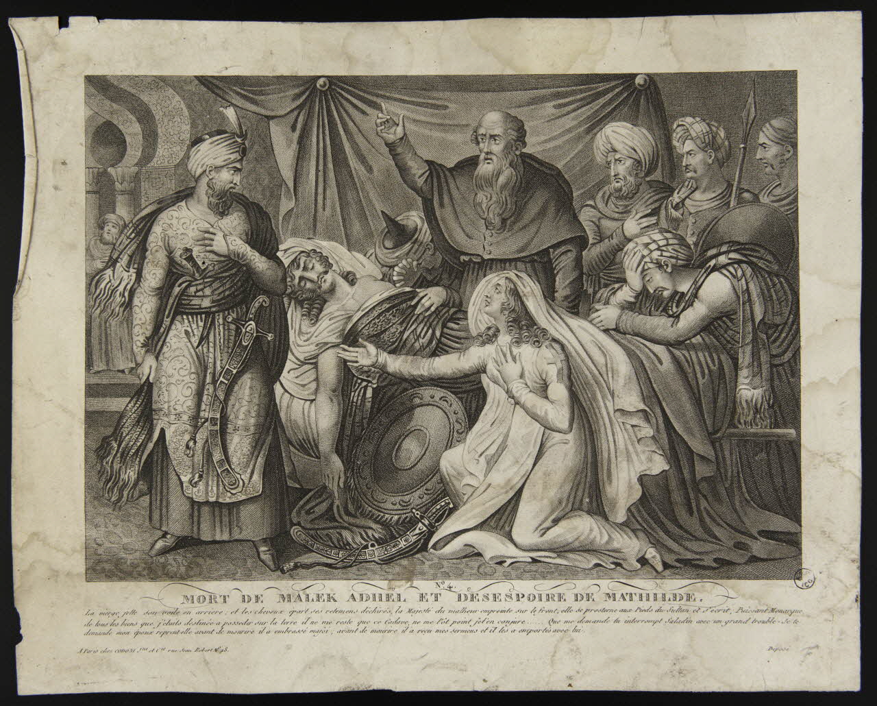 estampe MORT DE MALEK ADHEL ET DESESPOIR DE MATHILDE. 1955.57.197 Photo