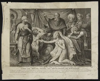 estampe MORT DE MALEK ADHEL ET DESESPOIR DE MATHILDE. 1955.57.197 Photo