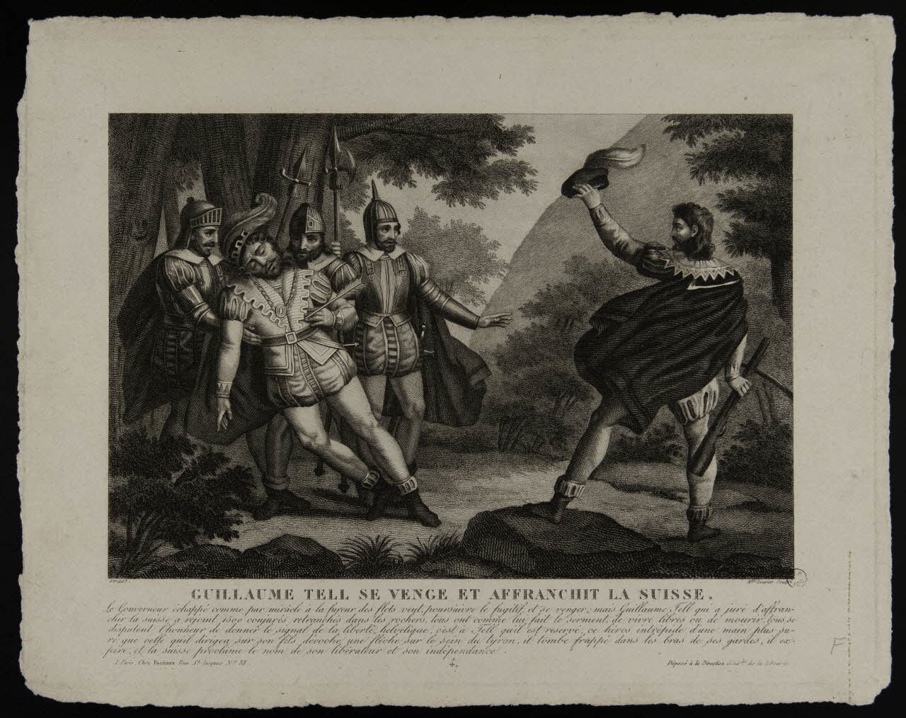 estampe GUILLAME TELL SE VENGE ET AFFRANCHIT LA SUISSE. 1955.57.200 Photo
