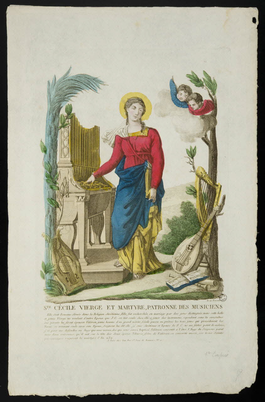 estampe STE. CECILE VIERGE ET MARTYRE, PATRONNE DES MUSICIENS 1955.57.226 Photo