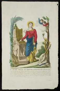 estampe STE. CECILE VIERGE ET MARTYRE, PATRONNE DES MUSICIENS 1955.57.226 Photo