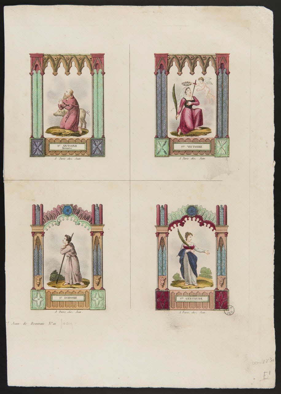 estampe St ANTOINE  Ste VICTOIRE  St ISIDORE  Ste GERTRUDE 1955.57.257 Photo