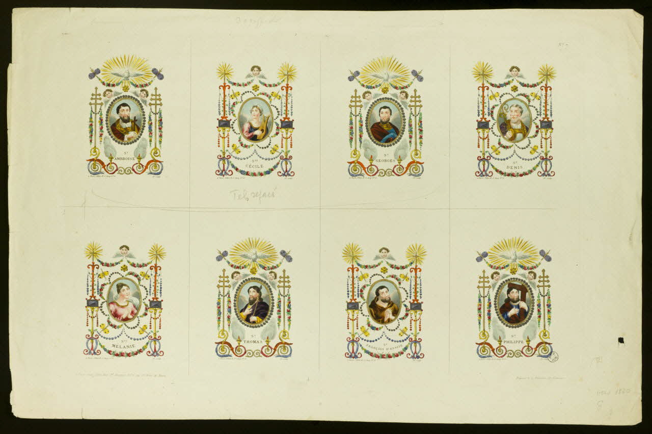 A.D. ; Pillot à registres (2) Portraits de saints Paris 1815-1825 1955.57.264 Photo