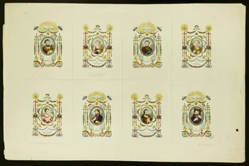 A.D. ; Pillot à registres (2) Portraits de saints Paris 1815-1825 1955.57.264  Photo