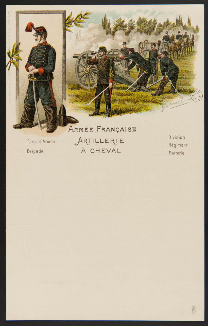 estampe ARMEE FRANCAISE  ARTILLERIE  A CHEVAL 1955.57.278 Photo