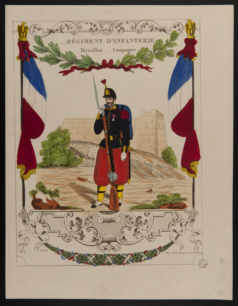 estampe REGIMENT D'INFANTERIE 1955.57.318 Photo