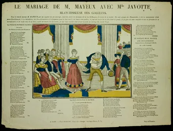 estampe LE MARIAGE DE M. MAYEUX AVEC Mlle JAVOTTE, BLANCHISSEUSE DES GOBELINS. 1955.57.55  Photo