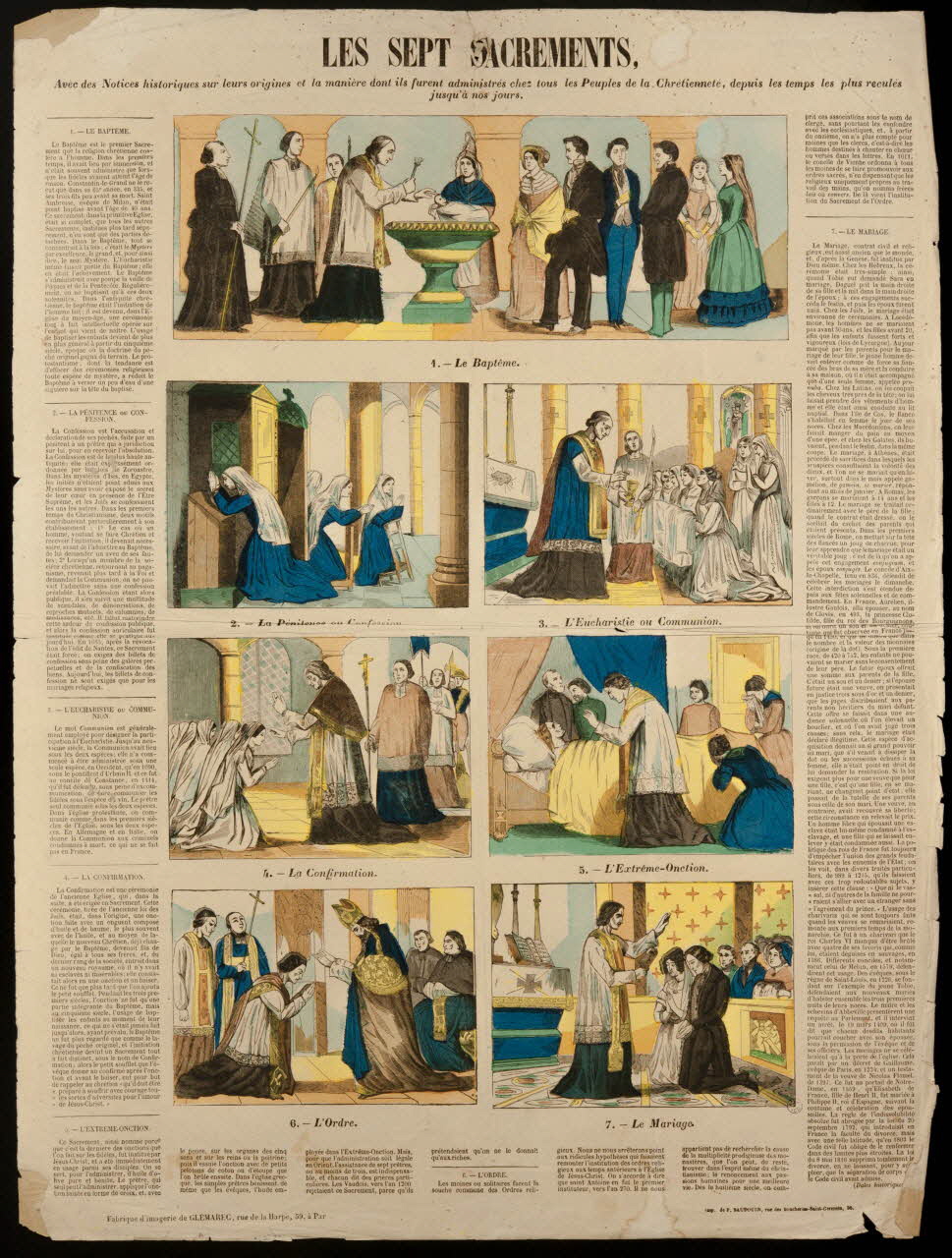 Charles-Eugène Glémarec ; P. Baudouin à compartiments (7) LES SEPT SACREMENTS Paris 1846-1849 1955.57.58 Photo
