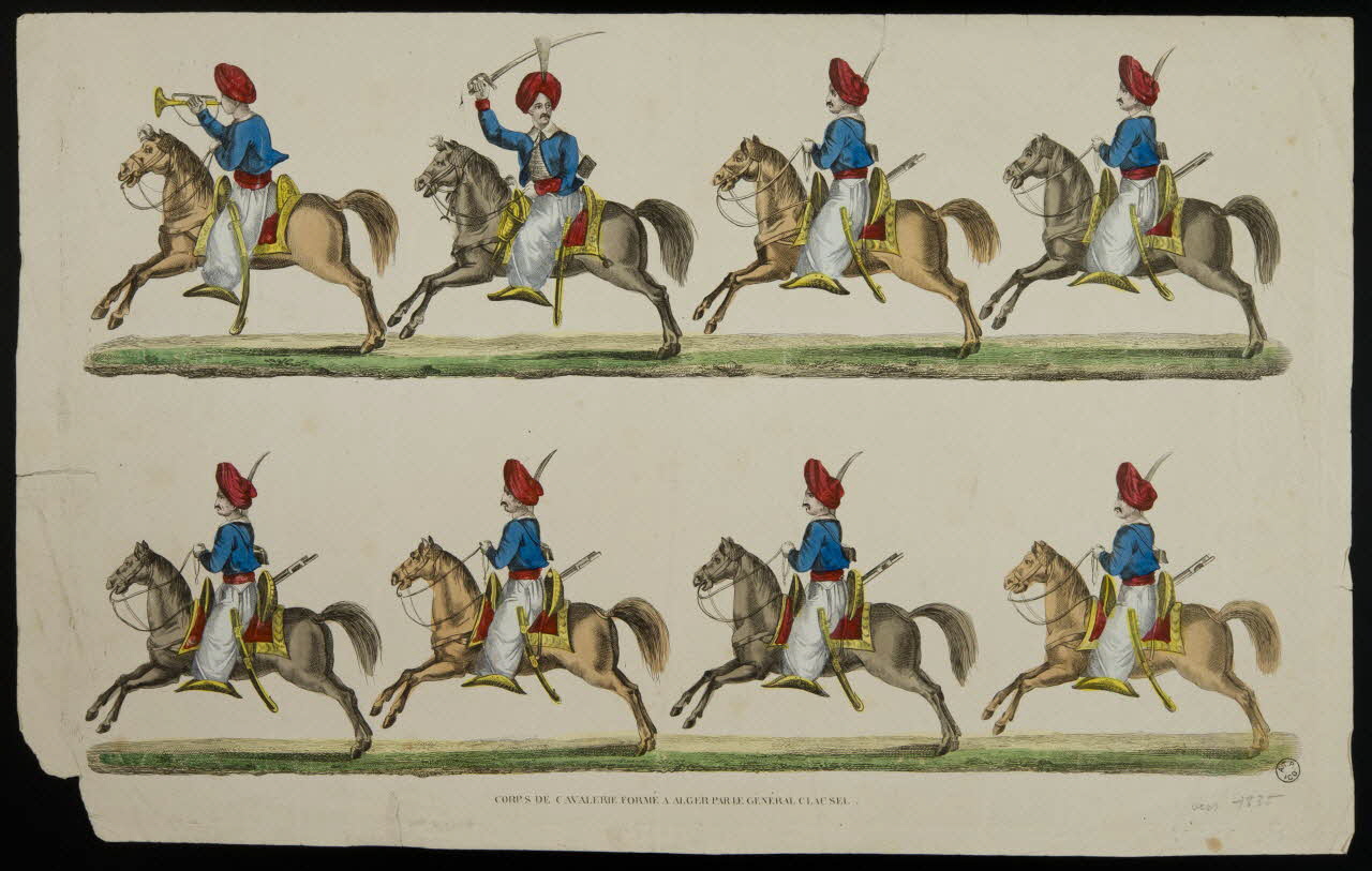 à registres (2) CORPS DE CAVALERIE FORME A ALGER PAR LE GENERAL CLAUSEL. Paris 1830-1840 1955.57.81 Photo