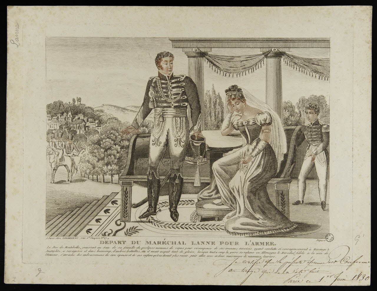 estampe DEPART DU MARECHAL LANNE POUR L'ARMEE. 1955.57.90 Photo