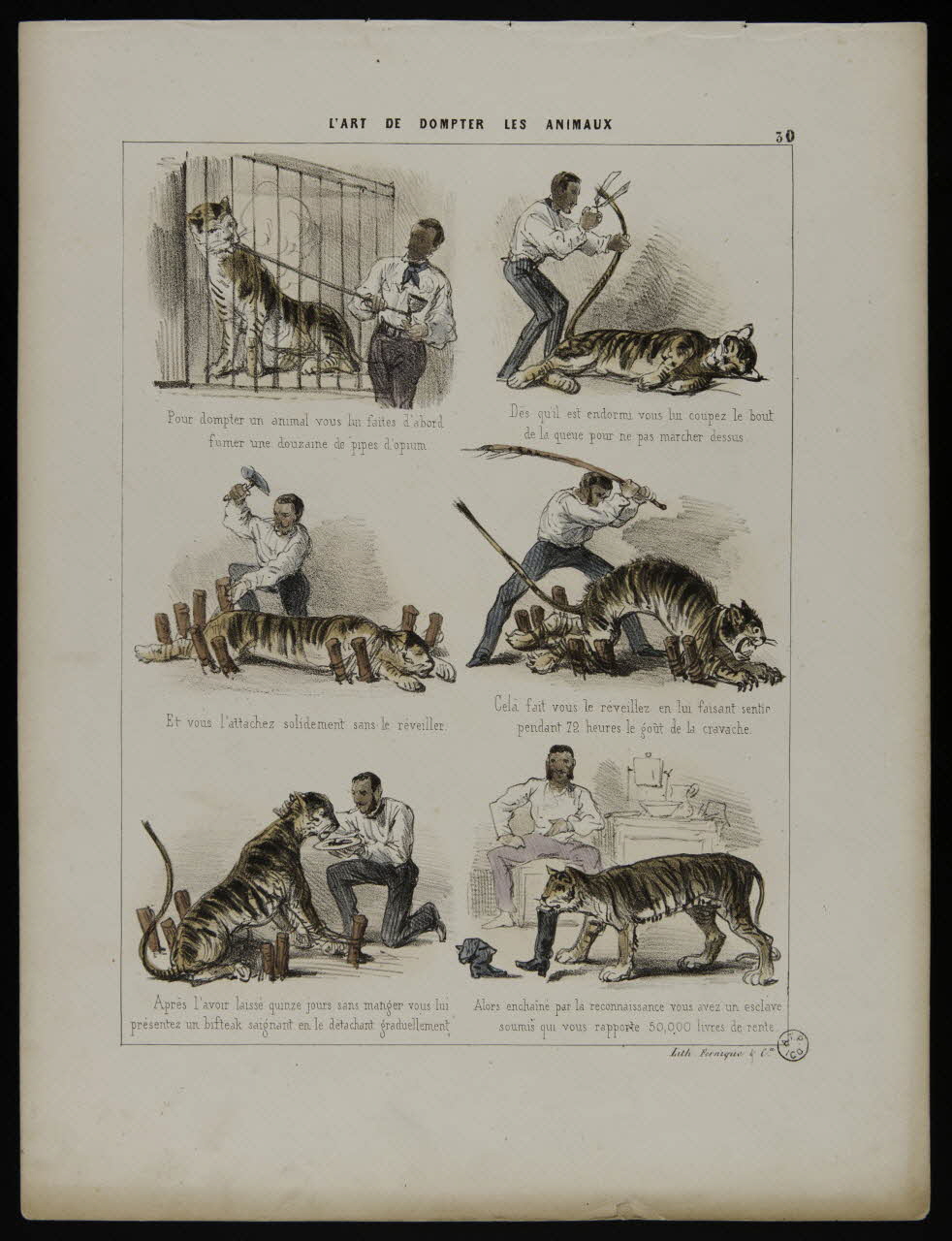 estampe L'ART DE DOMPTER LES ANIMAUX 1955.72.2 Photo