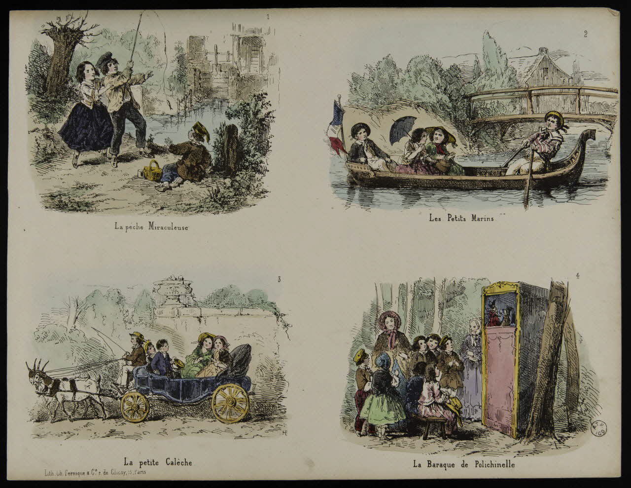 estampe La pêche Miraculeuse  Les Petits Marins  La petite Calèche  La Baraque de Polichinelle 1955.72.5 Photo