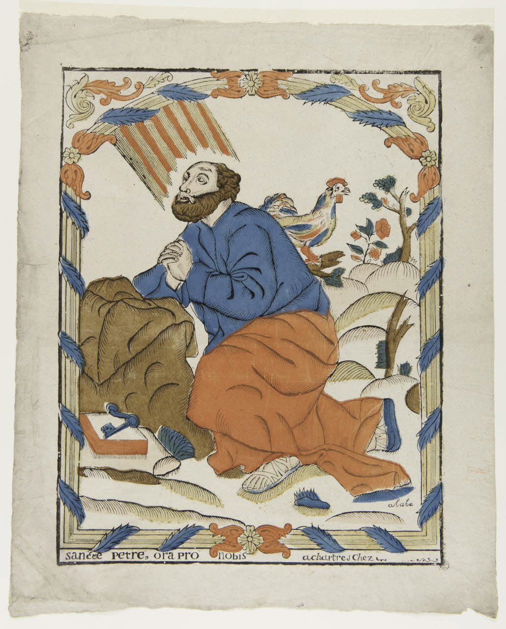 Guillaume Allabre ; Barc André Sébastien ; Gar imagerie ancienne SANCTE PETRE, ORA PRO NOBIS Chartres 1772-1828 1955.9.5 Photo