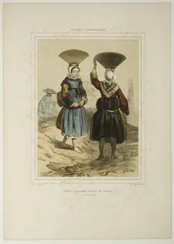 estampe GALERIE ARMORICAINE.  JEUNES PALUDIERES, COSTUME DE TRAVAIL.  (Loire-Inférieure) 1956.104.1  Photo
