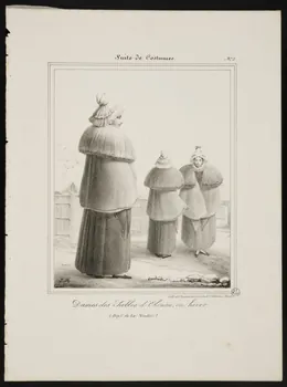 Henri Désiré Charpentier ; Charpentier Père et Fils et Cie élément d'ensemble Dames des Sables-d'Olonne, en hiver. 1824-1834 1956.107.13 Photo Mucem