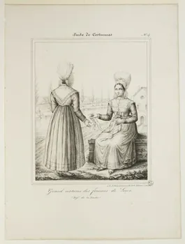 Henri Désiré Charpentier ; Charpentier Père et Fils et Cie élément d'ensemble Grand costume des femmes de Luçon 1824-1834 1956.107.14 Photo
