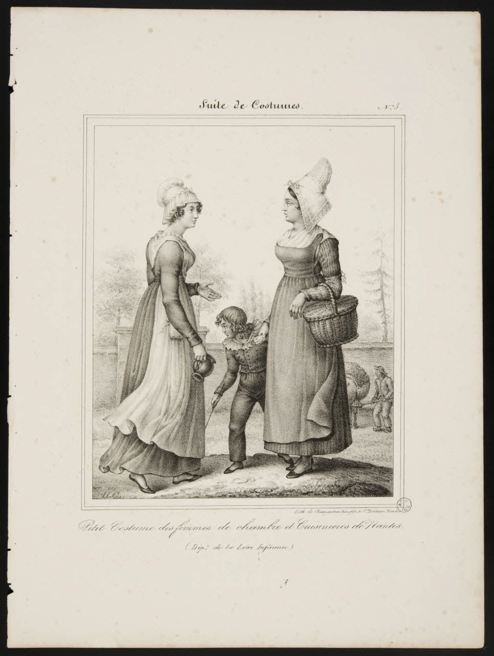 Henri Désiré Charpentier ; Charpentier Père et Fils et Cie élément d'ensemble Petit Costume des femmes de chambre et Cuisinières de Nantes. 1824-1834 1956.107.27 Photo