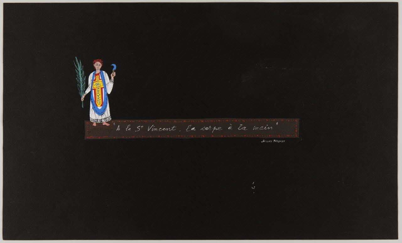 dessin "A la St Vincent, la serpe à la main" 1956.116.4 Photo