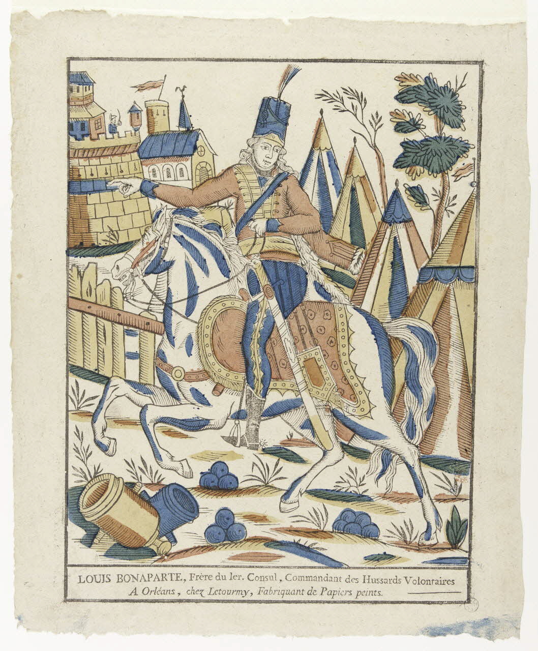 Jean Baptiste Adolphe Letourmy imagerie ancienne LOUIS BONAPARTE, Frère du Ier. Consul, Commandant des Hussards Volontaires Orléans 1799-1804 1956.120.1 Photo