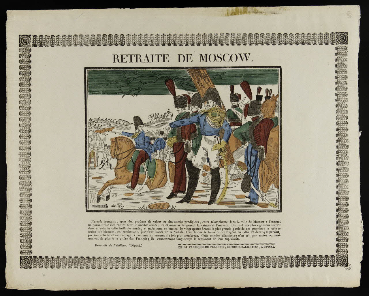 Réveillé ; Pellerin imagerie ancienne RETRAITE DE MOSCOW. Lorraine, France 1837 1956.120.16 Photo