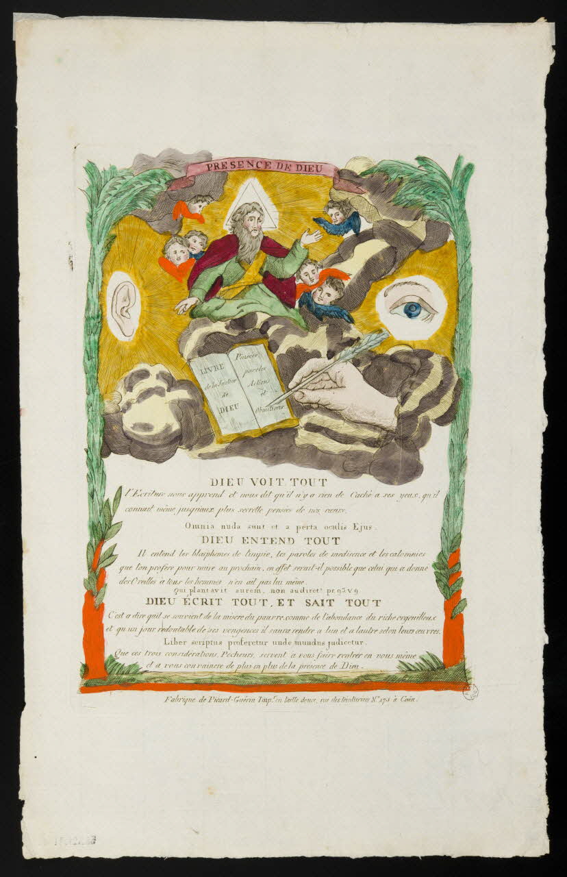 Jean-François Picard ; Marie-Françoise Guérin imagerie ancienne PRESENCE DE DIEU Caen 1809-1831 1956.120.21 Photo