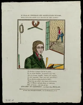 Alphonse Picard ; Guérin Jean François imagerie ancienne JE TUAIS ET J'ENTERRAIS MES MALHEUREUSES VICTIMES,  POUR EFFACER APRES LES TRACES DE MES CRIMES ! Caen 1809-1831 1956.120.22 Photo