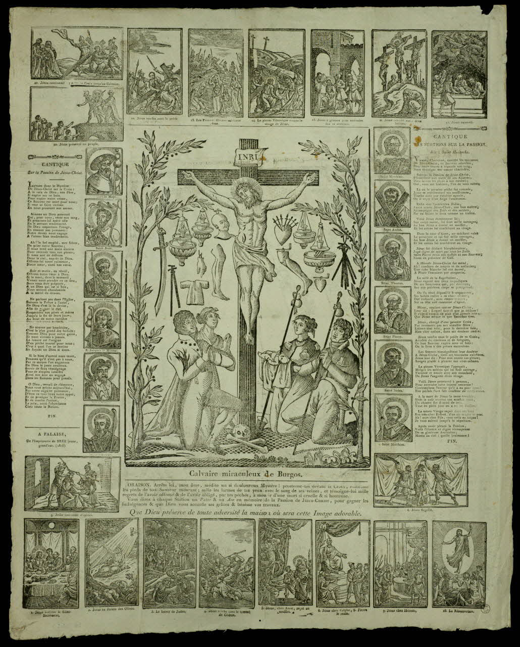 Brée Jeune imagerie ancienne Calvaire miraculeux de Burgos. Falaise 1818 1956.120.25 Photo