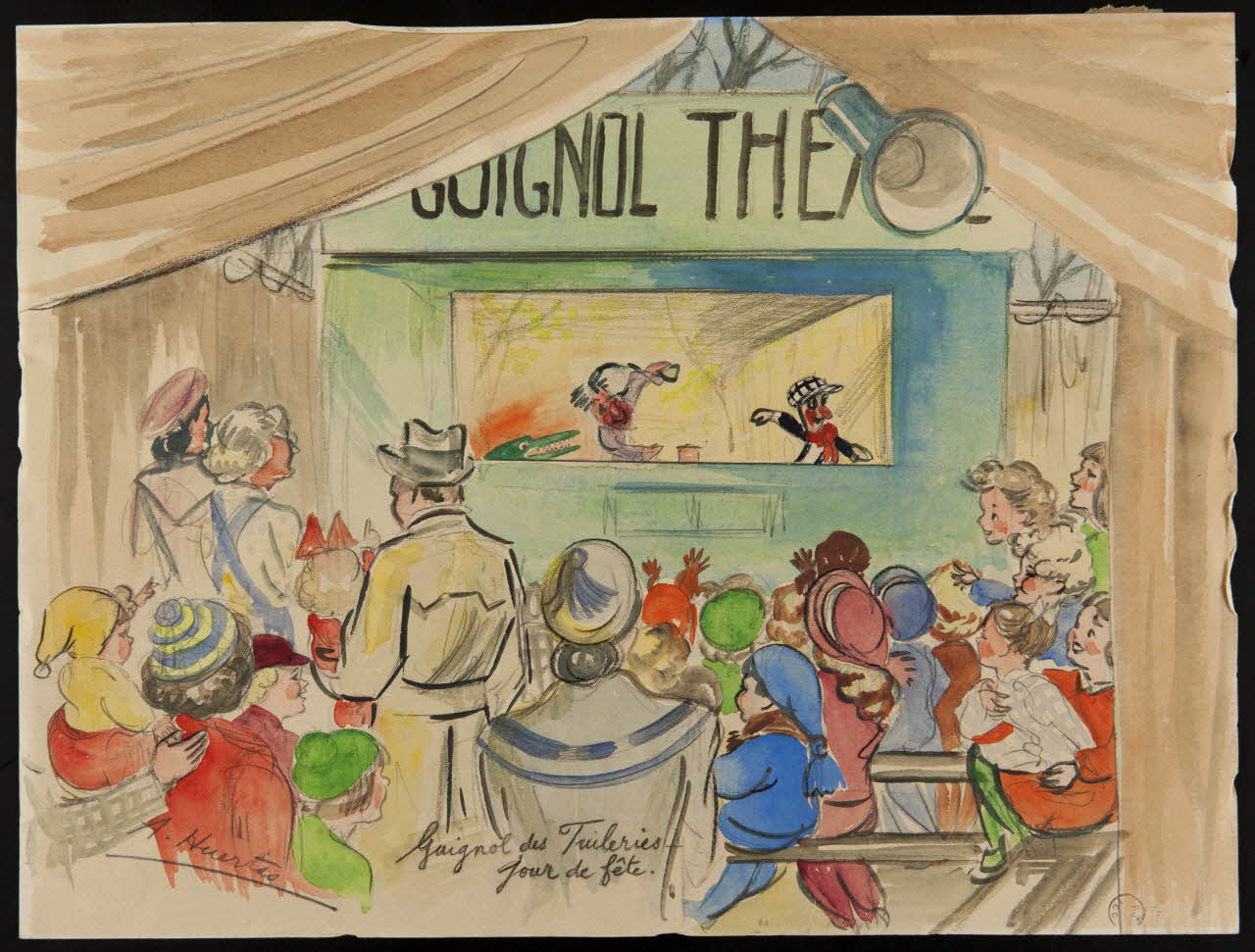 dessin Guignol des Tuileries  Jour de fête. 1956.14.18 Photo