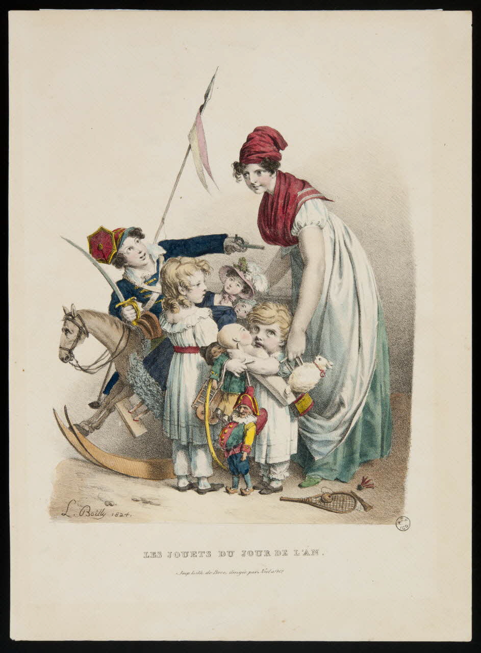 Louis-Léopold Boilly ; Bove estampe LES JOUETS DU JOUR DE L'AN. 1824 1956.24.1 Photo Mucem
