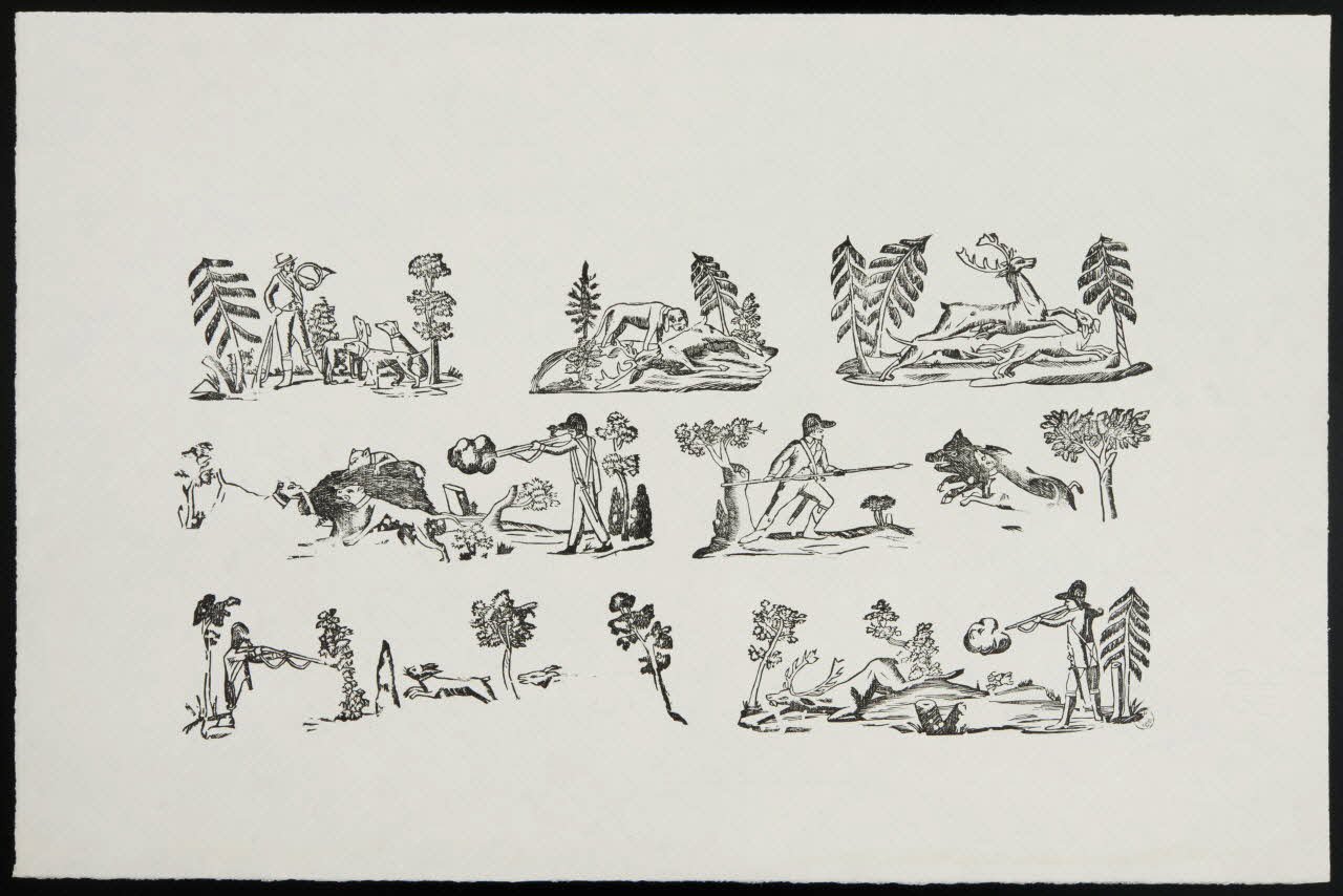 estampe Scènes de chasse 1956.26.1 Photo