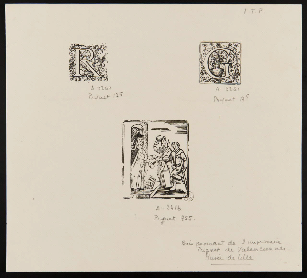 estampe Charité chrétienne et calligraphie 1956.60.1 Photo