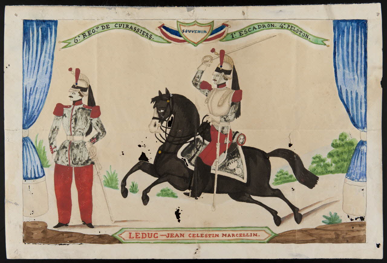 dessin SOUVENIR  6e REGt DE CUIRASSIERS. 1e ESCADRON. 4e PELOTON 1956.67.6 Photo