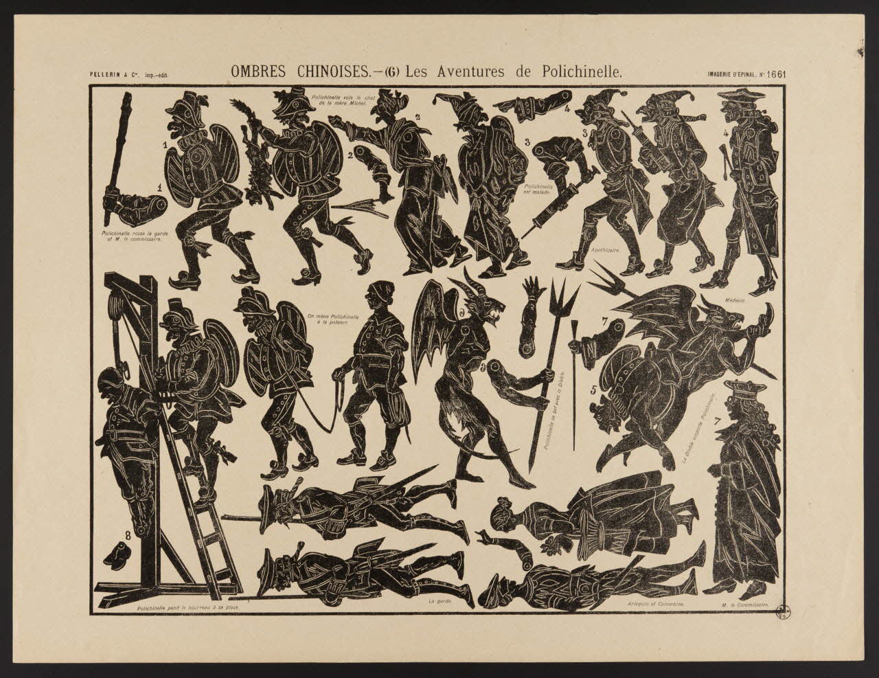 Pellerin jeu, ombre chinoise OMBRES CHINOISES. - (6) Les Aventures de Polichinelle. Lorraine, France 1890-1921 1956.71.7 Photo