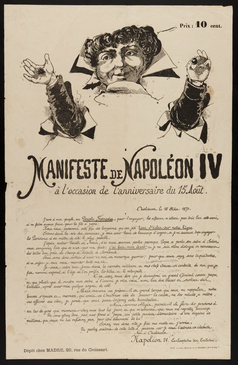 estampe MANIFESTE DE NAPOLEON IV 1956.89.2 Photo