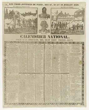 Laurent-Thomas-Joseph Lecrène-Labbey imagerie ancienne CALENDRIER NATIONAL,  POUR L'AN BISSEXTIL MIL HUIT CENT TRENTE-DEUX. Rouen 1831 1956.9.1.35 Photo