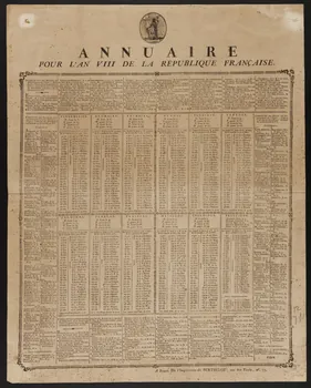 Berthelot imagerie ancienne ANNUAIRE  POUR L'AN VIII DE LA REPUBLIQUE FRANCAISE. Rouen 1800 1956.9.1.9 Photo