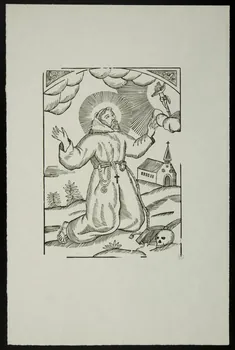 estampe CANTIQUES SPIRITUELS.  SAINT FRANCOIS. ORAISON 1957.10.1 Photo