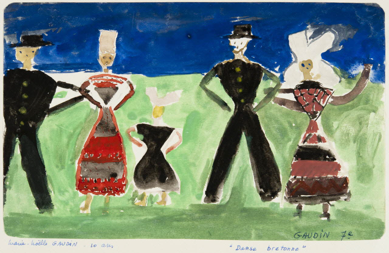 dessin "Danse bretonne" 1956 1957.11.10 Photo