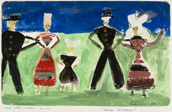 dessin "Danse bretonne" 1956 1957.11.10  Photo