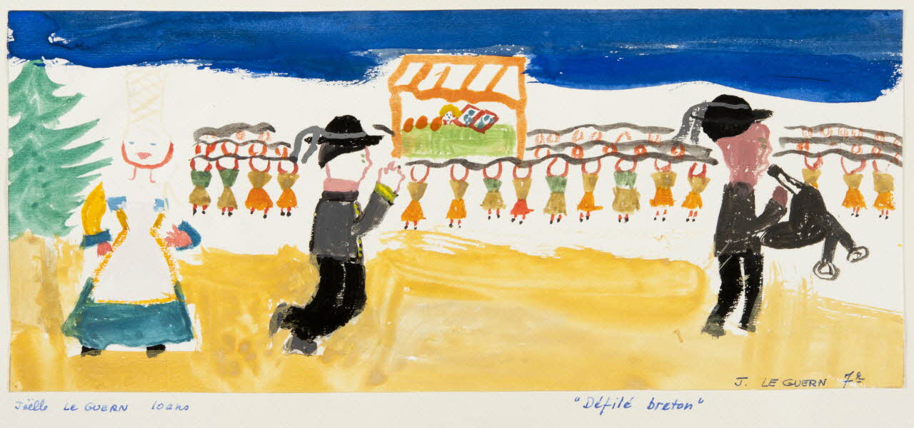 dessin "Défilé breton" 1956 1957.11.13 Photo