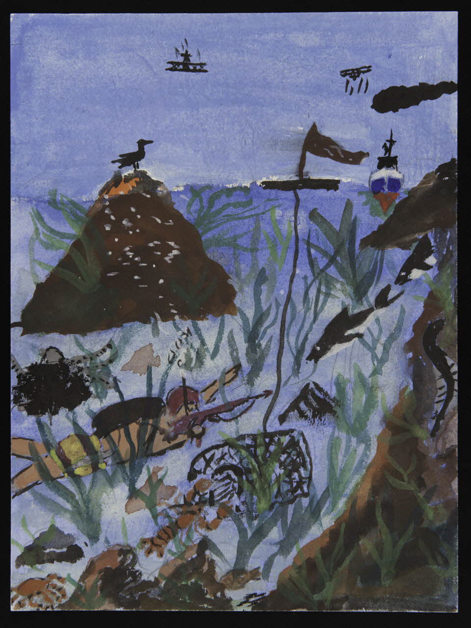 dessin Dessin d'enfant : plongeur au harpon 1956 1957.11.33 Photo