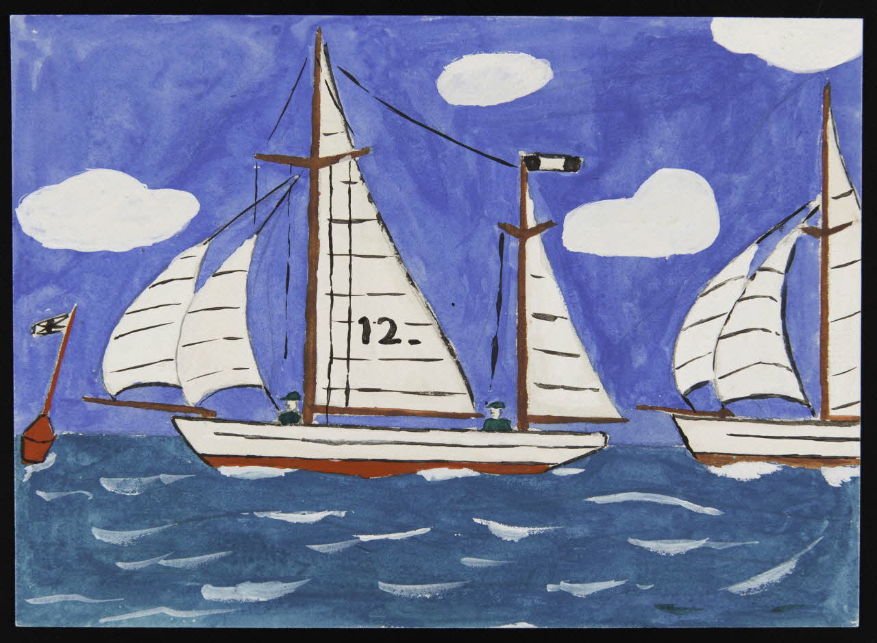 dessin Dessin d'enfant : course de régates 1956 1957.11.35 Photo